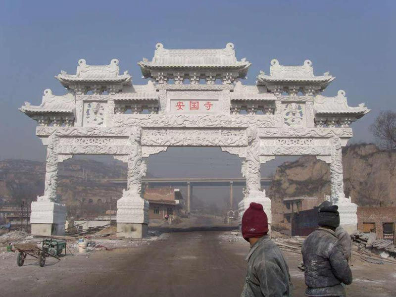 安国寺三门石材牌坊施工