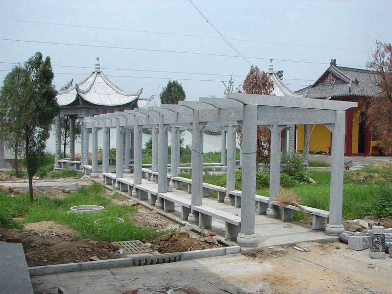 寺庙石凉亭长廊